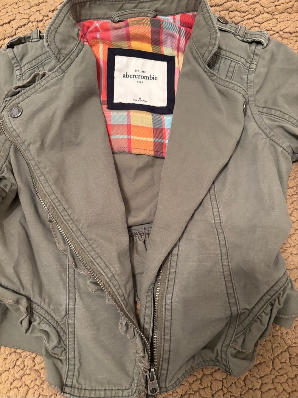 Abercrombie & Fitch Olive Green Utility Jacket M girls
